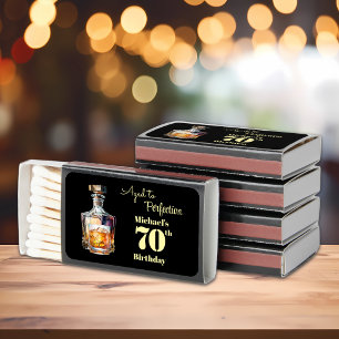 Aged to Perfection Men's 70th Birthday Favor Matchboxes