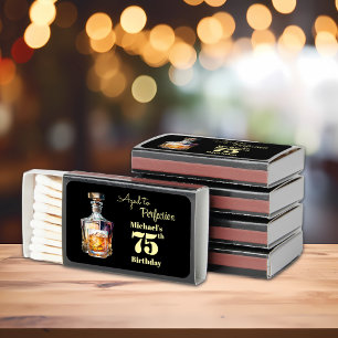 Aged to Perfection Men's 75th Birthday Favor Matchboxes