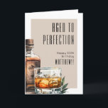 Aged To Perfection Men's Birthday Card<br><div class="desc">A folded birthday card featuring a bold whiskey-themed design. The front shows a watercolor whiskey bottle and glass on the right, paired with the phrase “Aged To Perfection” at the top in classic serif typography. Beneath it, space is provided for “Happy [Age] Birthday [Name]” so you can personalize it for...</div>