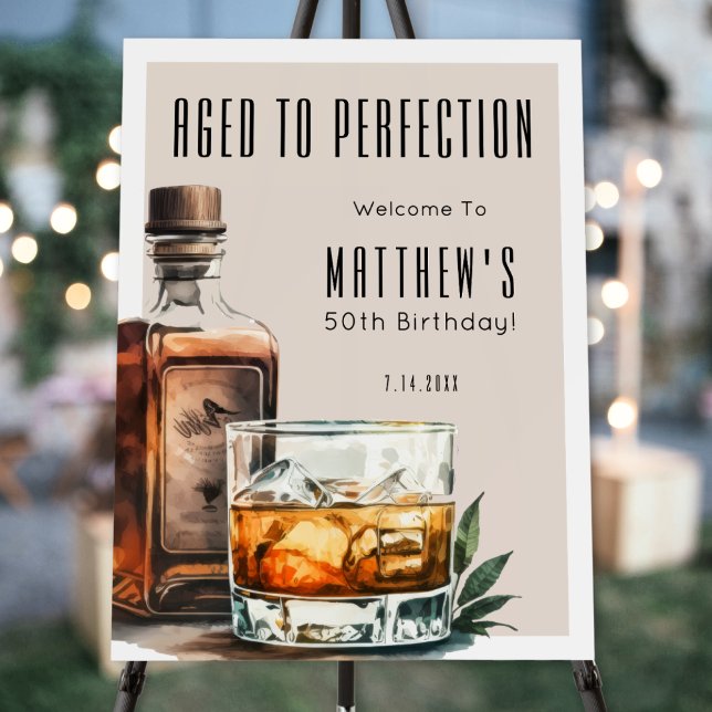 Aged To Perfection Men's Birthday Party Foam Board (Aged To Perfection Men's Birthday Party Foam Board)
