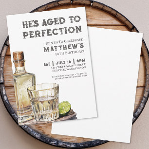Aged To Perfection Men's Birthday Party Invitation