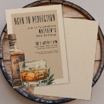 Aged To Perfection Men's Birthday Party Invitation<br><div class="desc">Aged to Perfection Whiskey Birthday Invitation. Celebrate a milestone with this sophisticated whiskey-themed design, styled on natural kraft color paper for an elegant vintage vibe. Featuring a bold watercolor whiskey bottle and glass on the right side, the look blends classic charm with a touch of modern flair. "He's Aged to...</div>