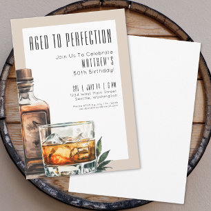 Aged To Perfection Men's Birthday Party Invitation