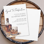 Aged To Perfection Men's Birthday Party Invitation<br><div class="desc">Elegant Black and White Whiskey-Themed Birthday Invitation. This refined design features the phrase Aged to Perfection in elegant handwritten script calligraphy, centered straight across the top for a bold, stylish introduction. A large black and white watercolor illustration of a whiskey bottle, glass, and ice sits in the bottom left corner,...</div>