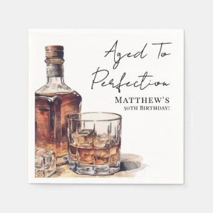 Aged To Perfection Men's Birthday Party Napkins