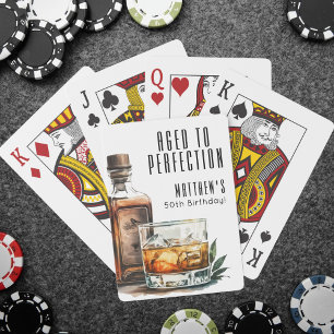 Aged To Perfection Men's Birthday Whiskey Poker Cards