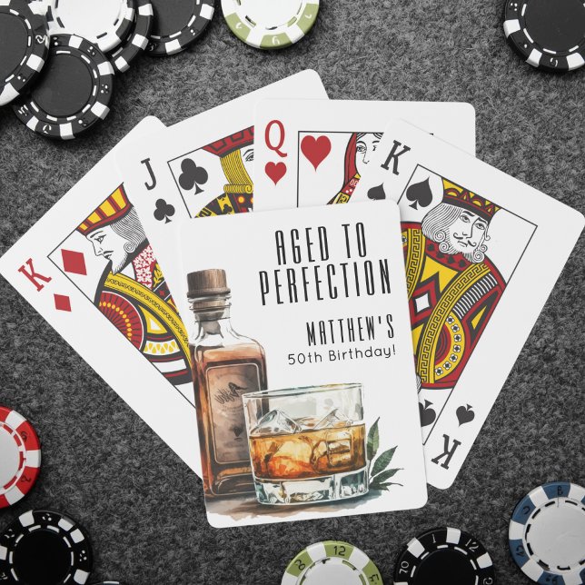 Aged To Perfection Men's Birthday Whiskey Poker Cards (Aged To Perfection Men's Birthday Whiskey Poker Cards)