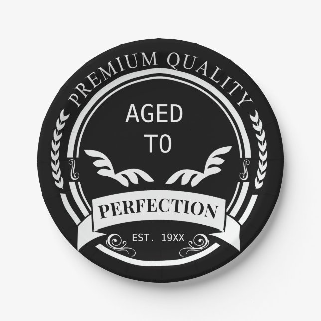 Aged to Perfection  Paper Plates (Front)