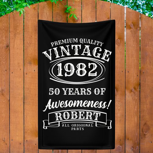 Aged To Perfection Personalized Vintage Birthday Banner