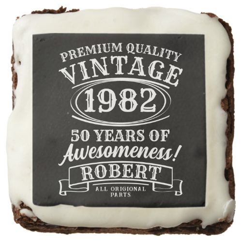 Aged To Perfection Personalized Vintage Birthday  Brownie