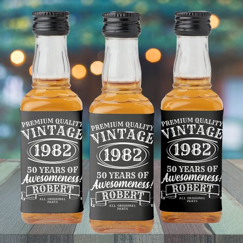 Aged To Perfection Personalized Vintage Birthday  Liquor Bottle Label