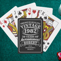 Aged To Perfection Personalized Vintage Birthday Poker Cards