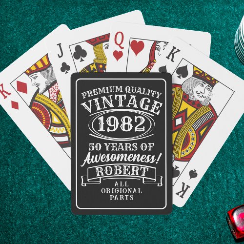 Aged To Perfection Personalized Vintage Birthday  Poker Cards