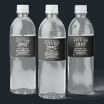Aged To Perfection Personalized Vintage Birthday  Water Bottle Label<br><div class="desc">Introducing the Aged To Perfection Personalized Vintage Birthday Water Bottle Label, a stylish addition to your next milestone celebration. These labels are designed with a rock 'n' roll spirit and classic nostalgia, perfect for bringing a retro touch to any birthday party. Whether you're celebrating a 21st, 30th, 40th, 50th, 60th,...</div>