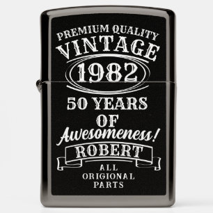 Aged To Perfection Personalized Vintage Birthday Zippo Lighter