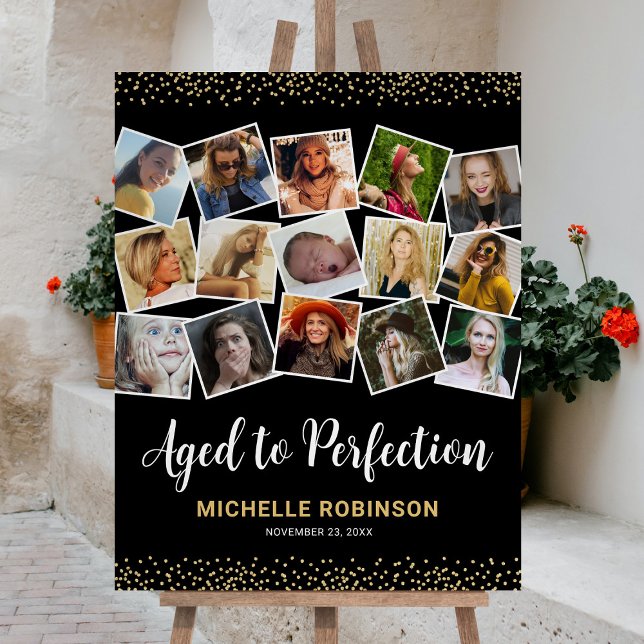 Aged to Perfection Photo Birthday Party Foam Board (Creator Uploaded)