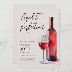 Aged to Perfection Red Wine 40th Birthday Party Invitation