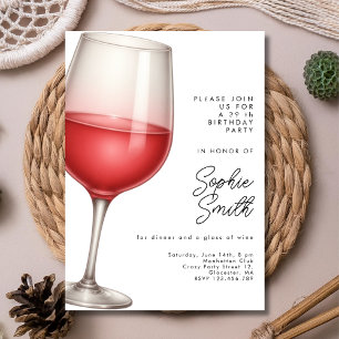 Aged to perfection red wine birthday party invitation