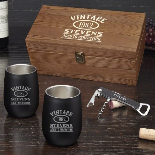 Aged to Perfection Set w Cool Steel Wine Tumblers