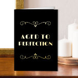 Aged to Perfection Vintage Art Deco Gold Foil Greeting Card<br><div class="desc">Funny vintage typography Birthday Card in luxury gold foil on black. This typographic design is simple and elegant, lettered with "aged to perfection" and framed with art deco style scrolls. You can also edit the birthday greeting inside the card if you wish - it currently reads "happy birthday" but feel...</div>