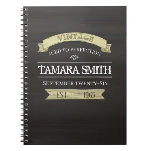 Aged to Perfection Vintage Birthday Party Notebook