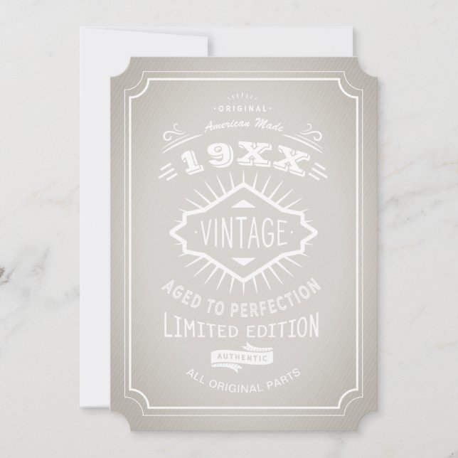 Aged to Perfection Vintage Elegant Birthday Party Invitation (Front)