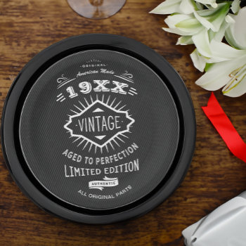 Aged To Perfection Vintage Elegant Birthday Party Paper Plates by VillageDesign at Zazzle