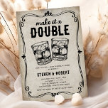 Aged to Perfection Vintage Joint Birthday Party Invitation<br><div class="desc">Raise your glasses! Create a unique and memorable celebration with our whiskey-themed joint birthday invitations. These one-of-a-kind cards fuse vintage aesthetics, featuring two whiskey glasses, the quirky saying "make it a double", and an easy-to-personalize classic text template. Elegant and inviting in equal measure, they set the tone for a birthday...</div>