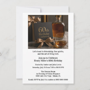 Aged to Perfection   Whiskey 60th Birthday Invitation