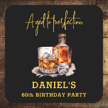 Aged to Perfection Whiskey 60th Birthday Square Paper Coaster<br><div class="desc">Raise a glass to 60 years aged to perfection with these Aged to Perfection Whiskey 60th Birthday Square Paper Coasters. Designed with a vintage whiskey theme, rich amber tones, and elegant typography, these coasters are the perfect finishing touch for any milestone celebration. Personalize with the guest of honor’s name, date,...</div>