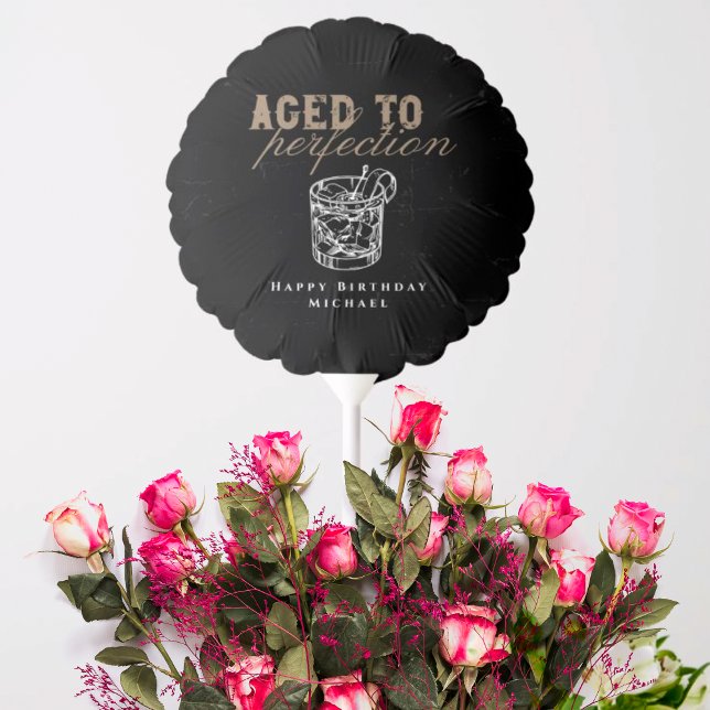 Aged to Perfection Whiskey Birthday Party Balloon (Creator Uploaded)