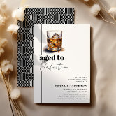 Aged to Perfection Whiskey Birthday Invitation