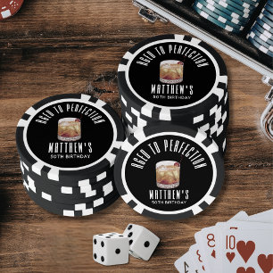 Aged To Perfection Whiskey Birthday Poker Chips