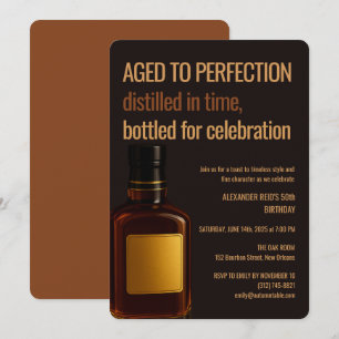 Aged to Perfection Whisky Birthday Invitation