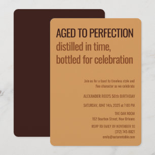 Aged to Perfection   Whisky Birthday Invitation