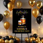 Aged to Perfection Whisky Cigar 60th Birthday  Foam Board<br><div class="desc">Set the tone for a sophisticated celebration with this “Aged to Perfection” 60th Birthday Foam Board Sign. Featuring elegant gold lettering, a whisky decanter, glass, and cigar on a sleek black background, it’s the perfect statement piece for milestone birthdays. Ideal as a welcome sign, bar backdrop, or photo area accent...</div>