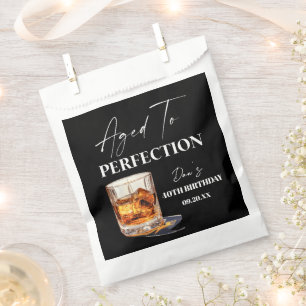 Aged To Perfection Whisky Glass Birthday Party Favor Bag