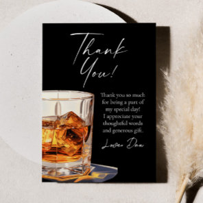 Aged To Perfection Whisky Glass Birthday Party Thank You Card