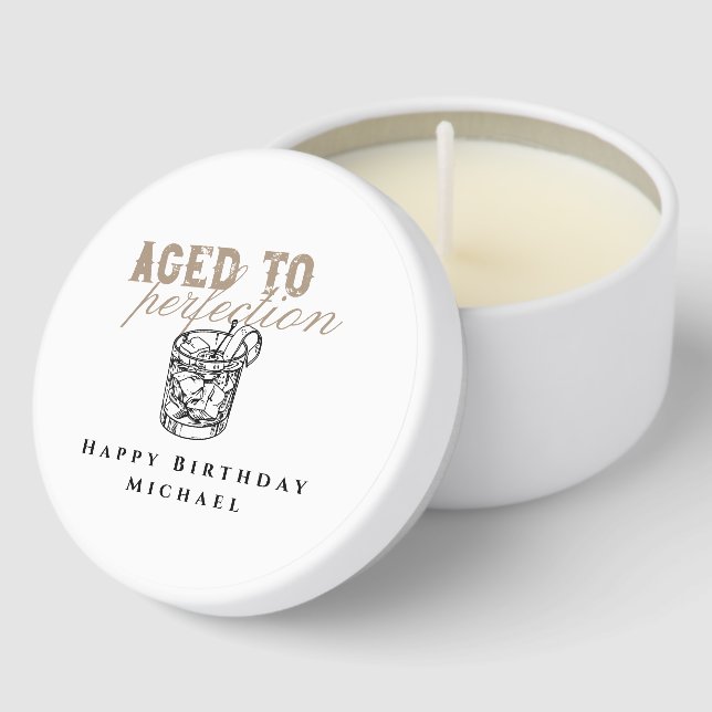 Aged to Perfection White Old Fashioned Birthday Mini Candle Favors (Corner)
