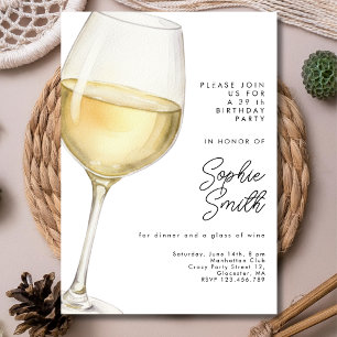 Aged to perfection white wine birthday party invitation