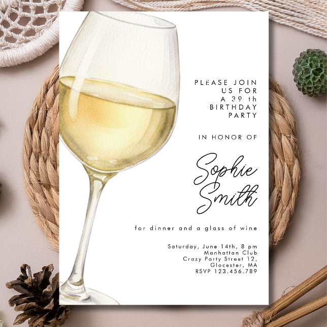 Aged to perfection white wine birthday party  invitation (Creator Uploaded)
