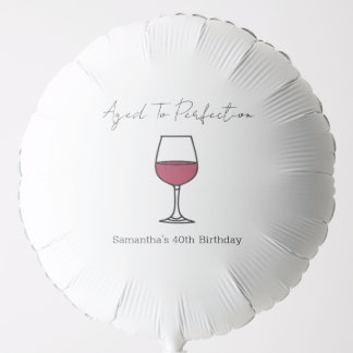 Aged To Perfection Wine 40th Birthday Balloon
