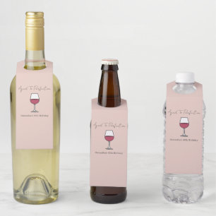 Aged To Perfection Wine 40th Birthday Bottle Hanger Tag