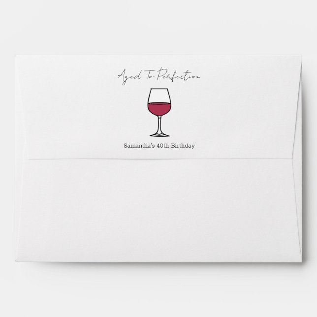 Aged To Perfection Wine 40th Birthday Envelope (Back (Top Flap))