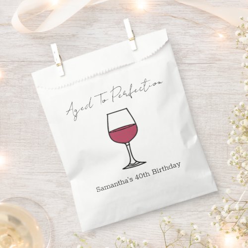 Aged To Perfection Wine 40th Birthday Favor Bag