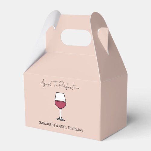 Aged To Perfection Wine 40th Birthday Favor Boxes