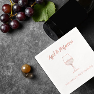 Aged To Perfection Wine 40th Birthday Foil Napkins