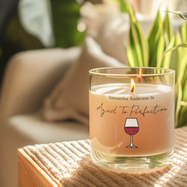Aged To Perfection Wine 40th Birthday Invitation Scented Candle (Creator Uploaded)