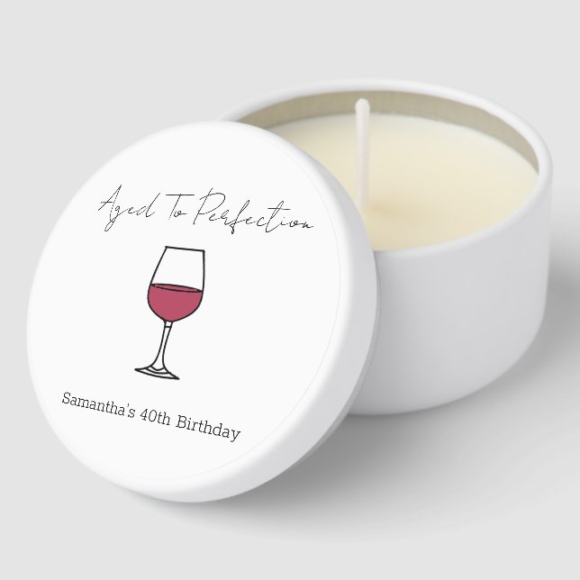 Aged To Perfection Wine 40th Birthday Mini Candle Favors (Corner)