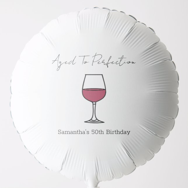 Aged To Perfection Wine 50th Birthday Balloon (Front)